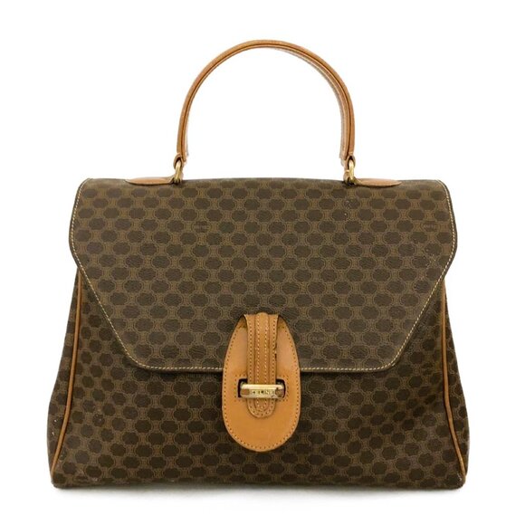 CELINE Macadam PVC Hand Bag Brown/8BF0522 - Picture 1 of 12